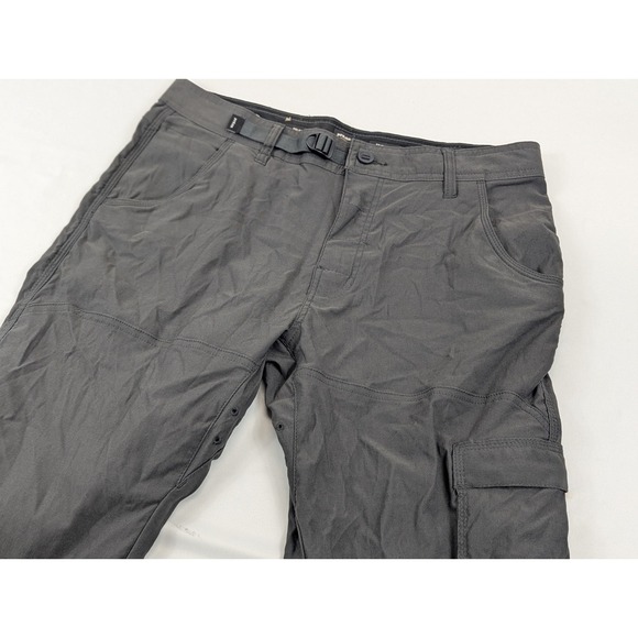 Prana Stretch Zion Straight Pants Hiking Belt Roll Snap Up - Picture 2 of 11